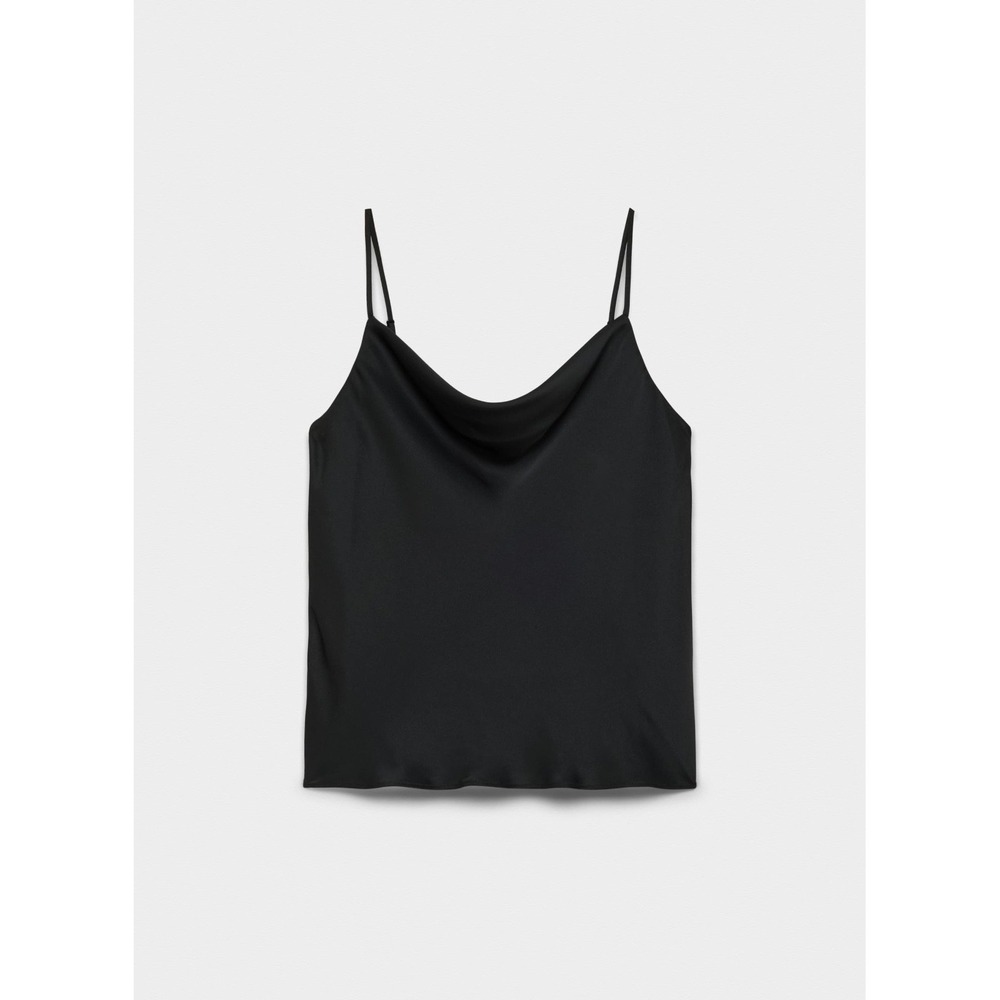 Babaton Aritzia Cowl Neck Cami Topβ Black Spaghetti Strap Size S Minimal